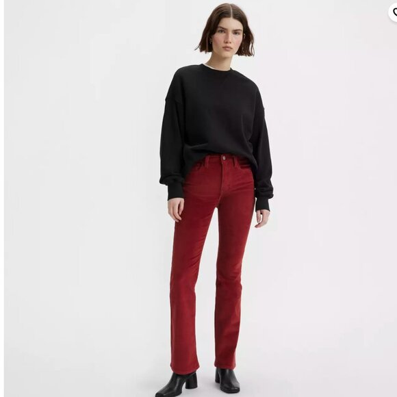 NWT LEVI'S  725 High Rise Bootcut Corduroy Jeans Color:  Syrah - Red - Picture 1 of 9